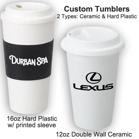 irvine printed tumbler mugs with picture logo